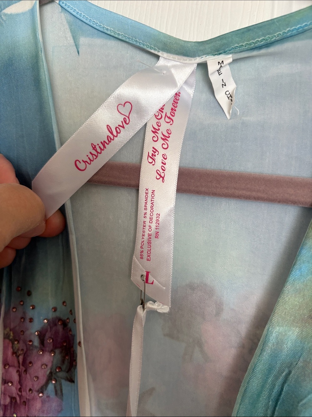 Cristinalove Blue Teal Floral Print V-Neck Midi Dress - Picture 3 of 6